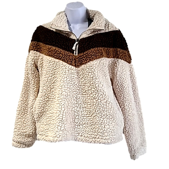TXS Tops - TXS Cozy Cream Sherpa Sweater Size S